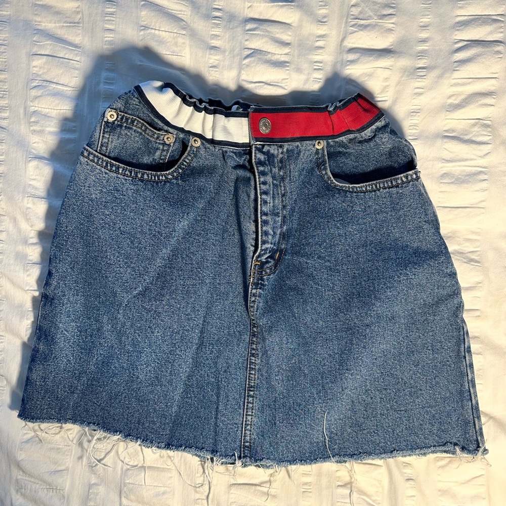 Vintage Tommy Hilfiger Banded Denim Skirt